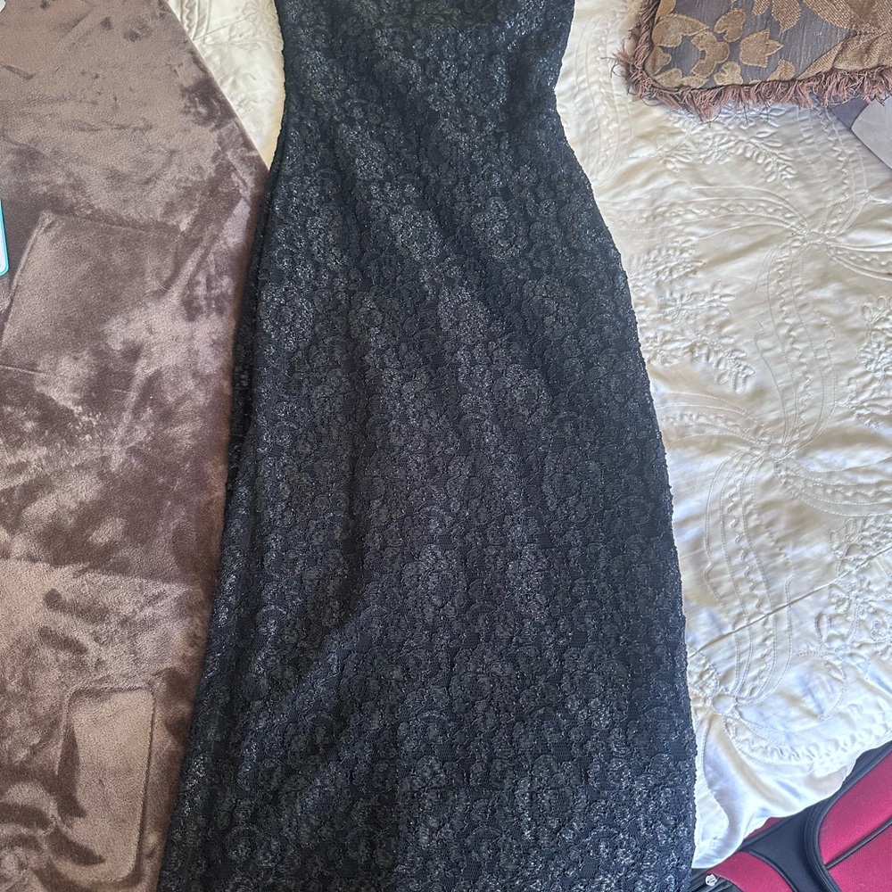 Rampage Black Floral Lace Maxi Dress